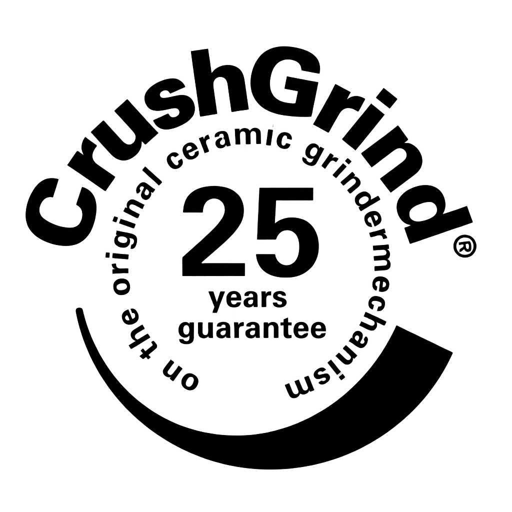 CrushGrind® 25 years guarantee on the original ceramic grinder mechanism