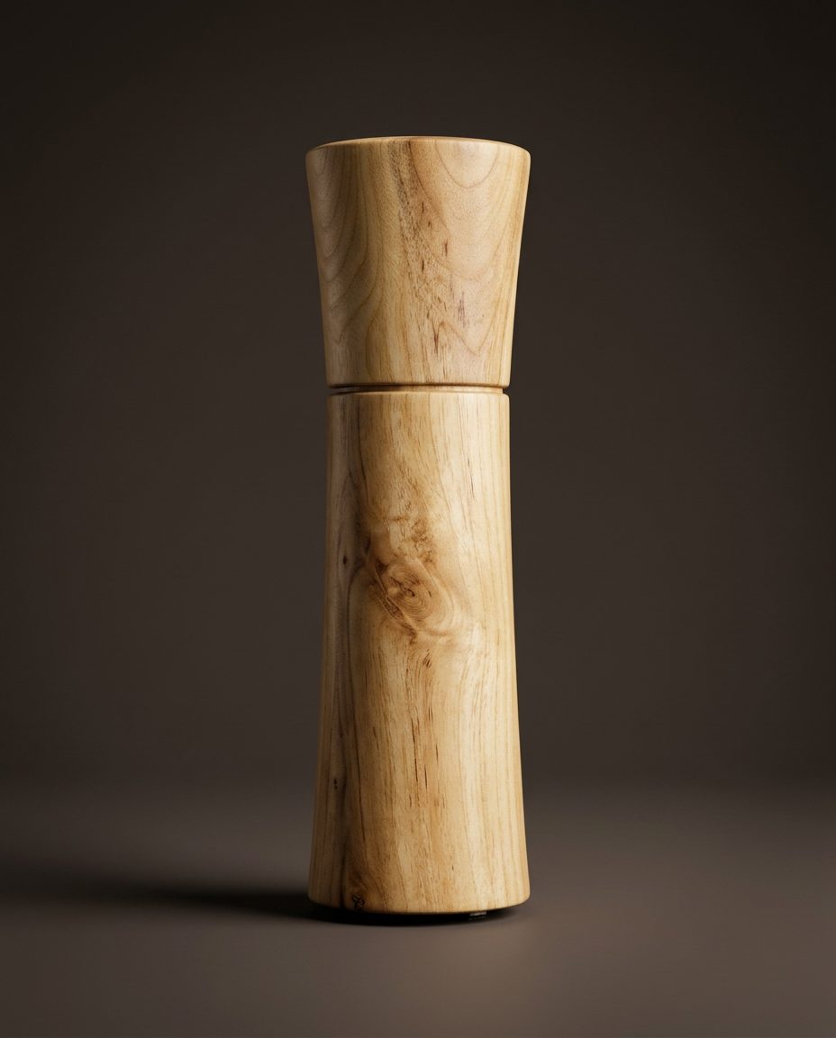 Fibonacci handmade wooden pepper mill